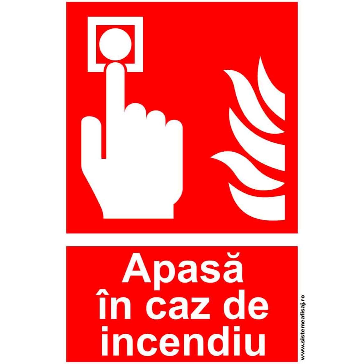 Semn Indicator Apasa In Caz De Incendiu