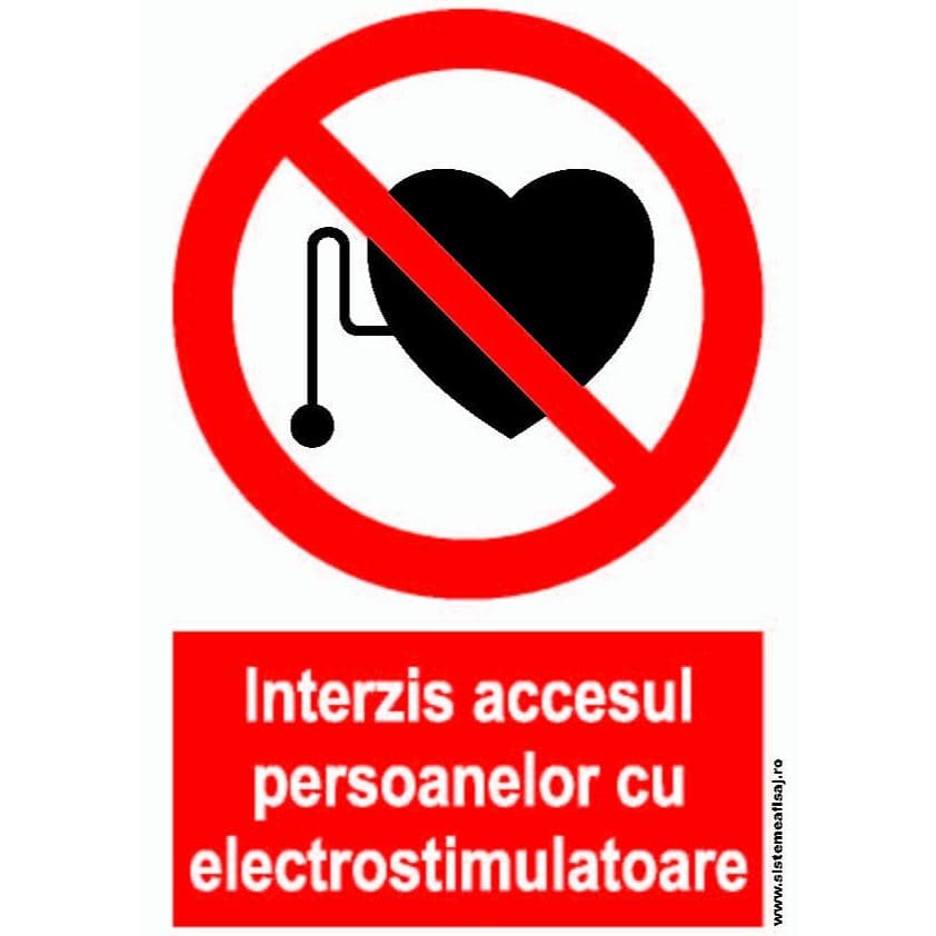 Semn Indicator Interzis Accesul Persoanelor Cu Electrosimulatoare