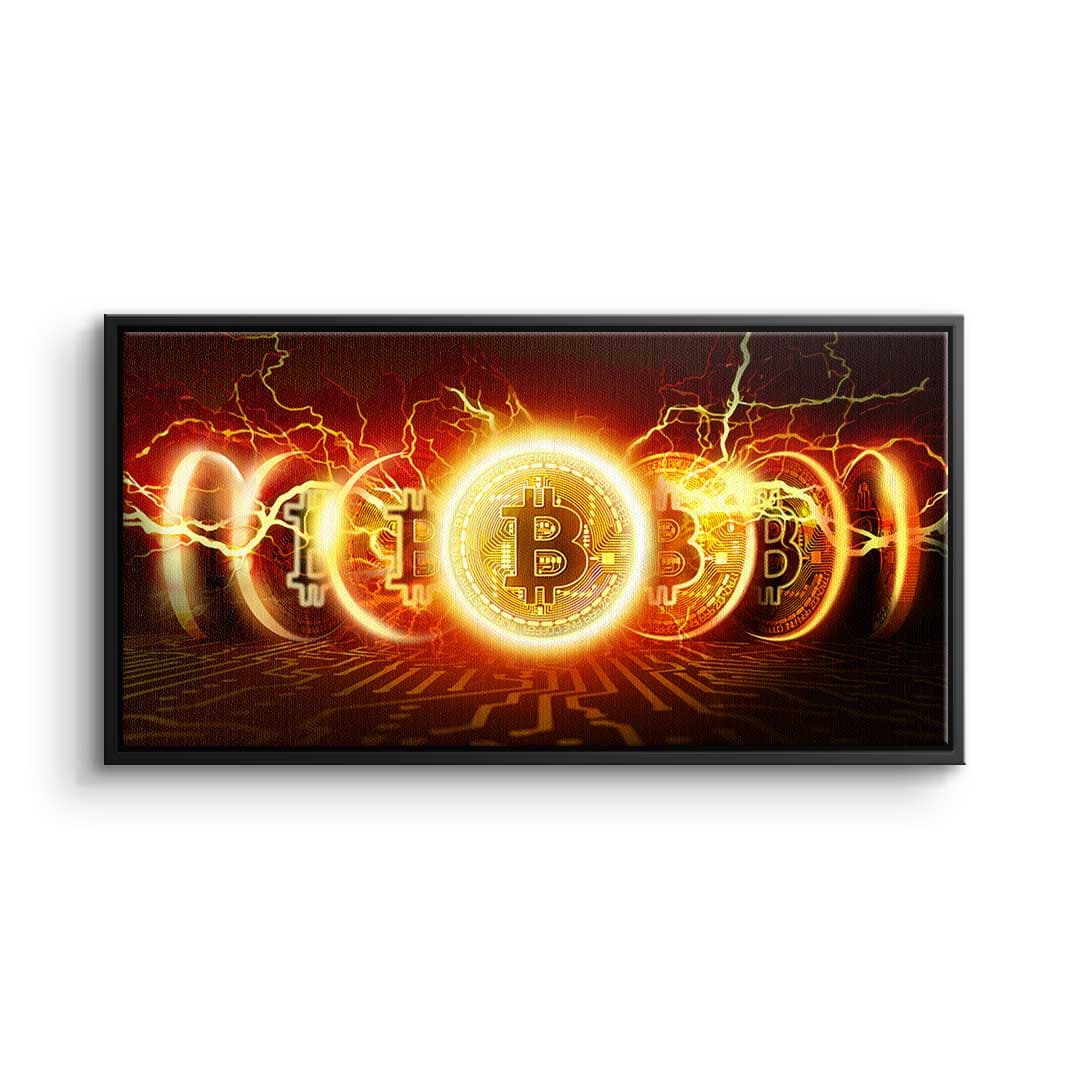 Canvas Bitcoin Fire Explosion