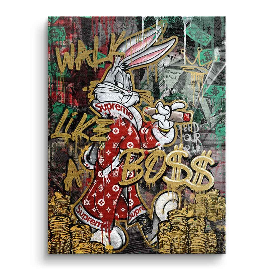 Tablou canvas iepure de desen animat în costum – stil pop art