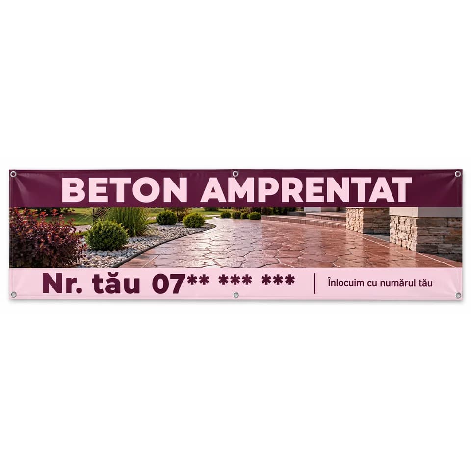 Banner beton amprentat cu numărul tău