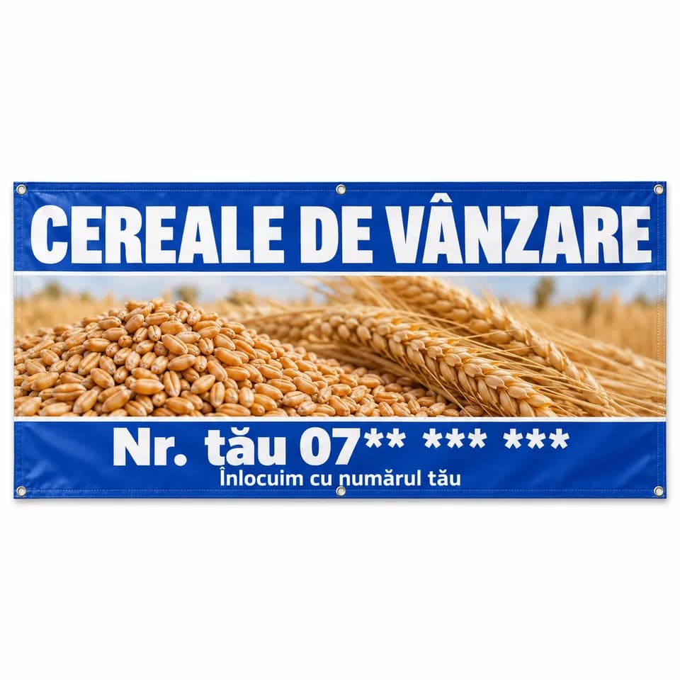 Banner cereale de vânzare cu numărul tău