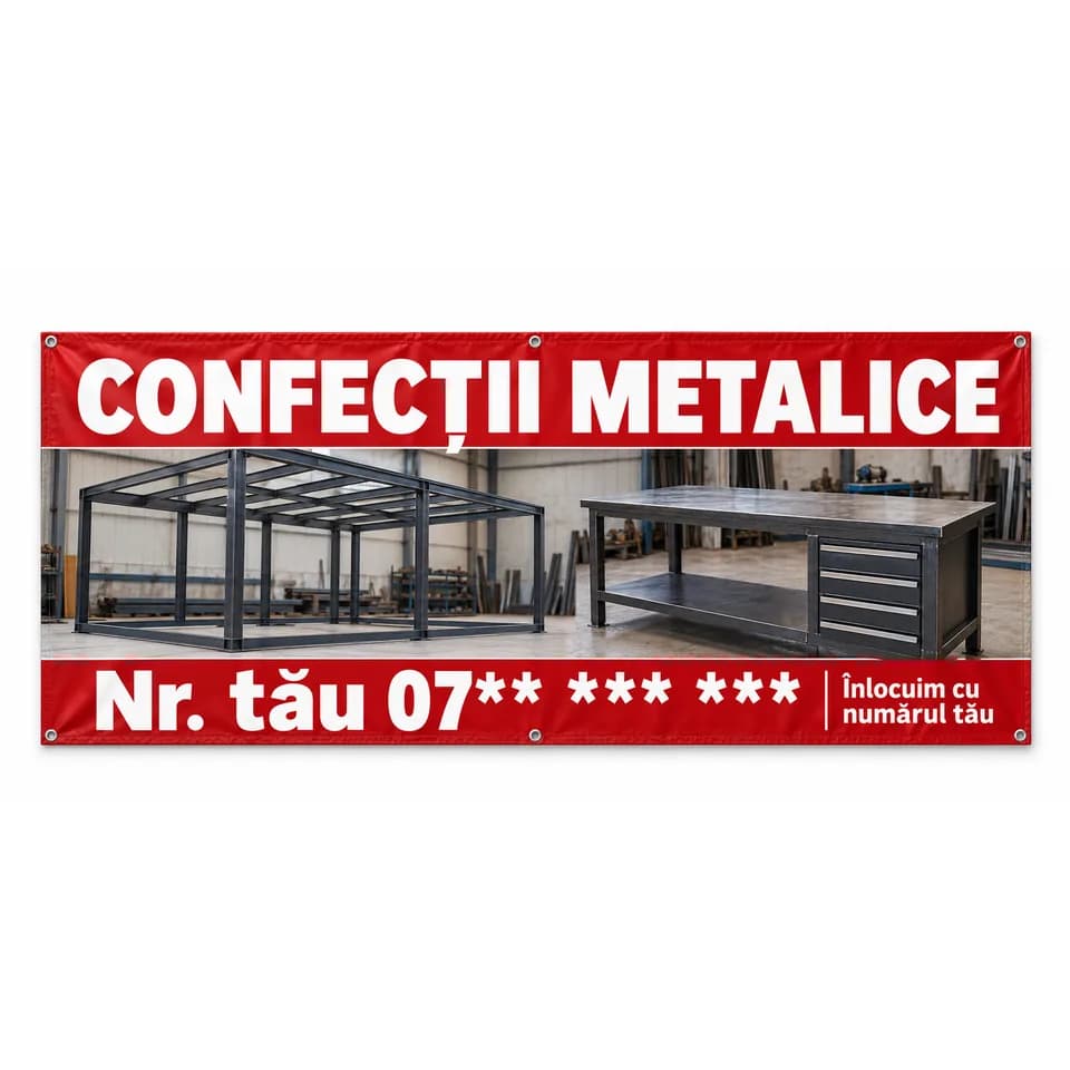 Banner confecții metalice cu numărul tău