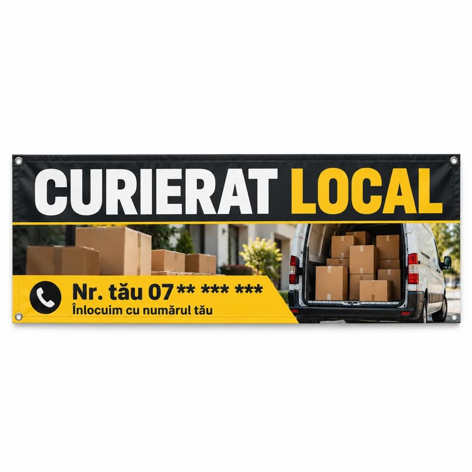 Banner curierat local cu numărul tău
