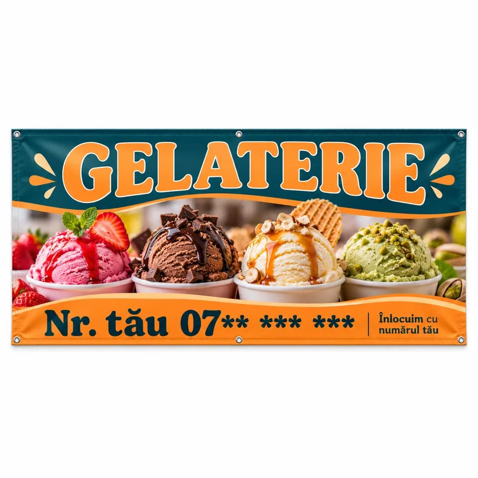 Banner gelaterie cu numărul tău