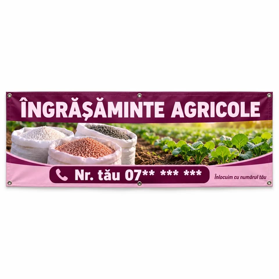 Banner îngrășăminte agricole cu numărul tău