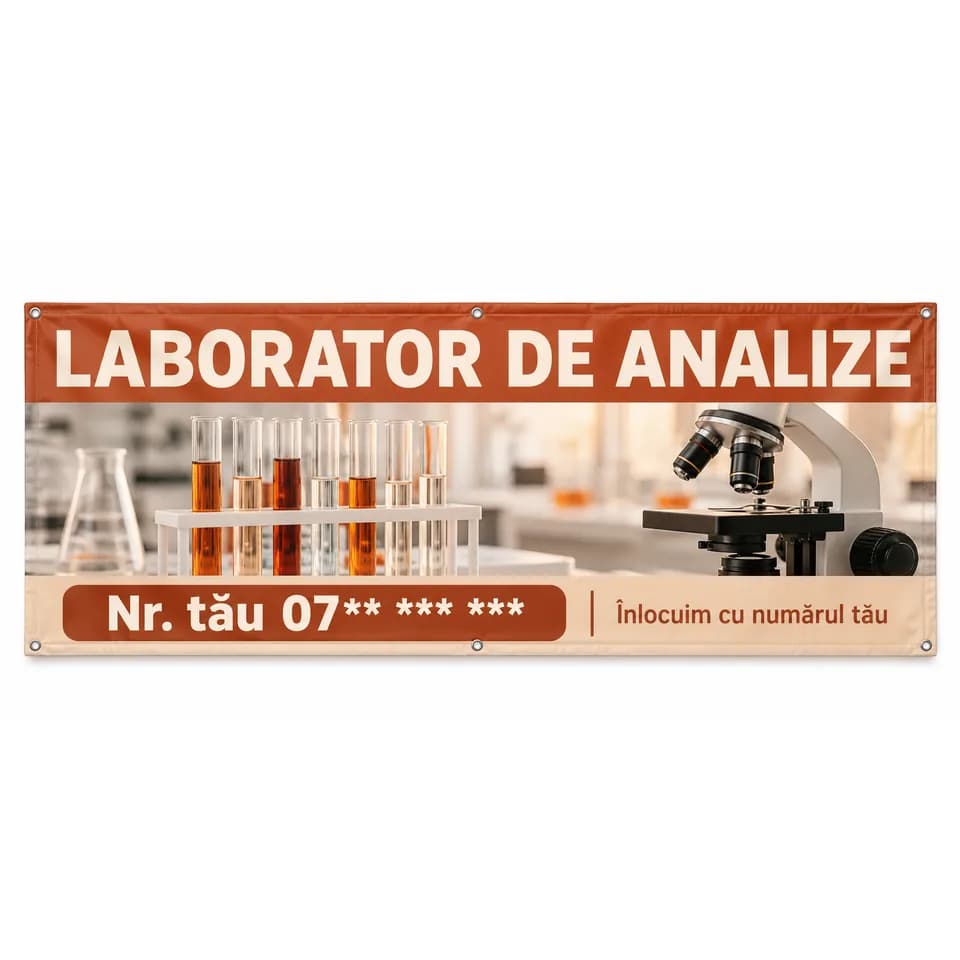 Banner laborator de analize cu numărul tău