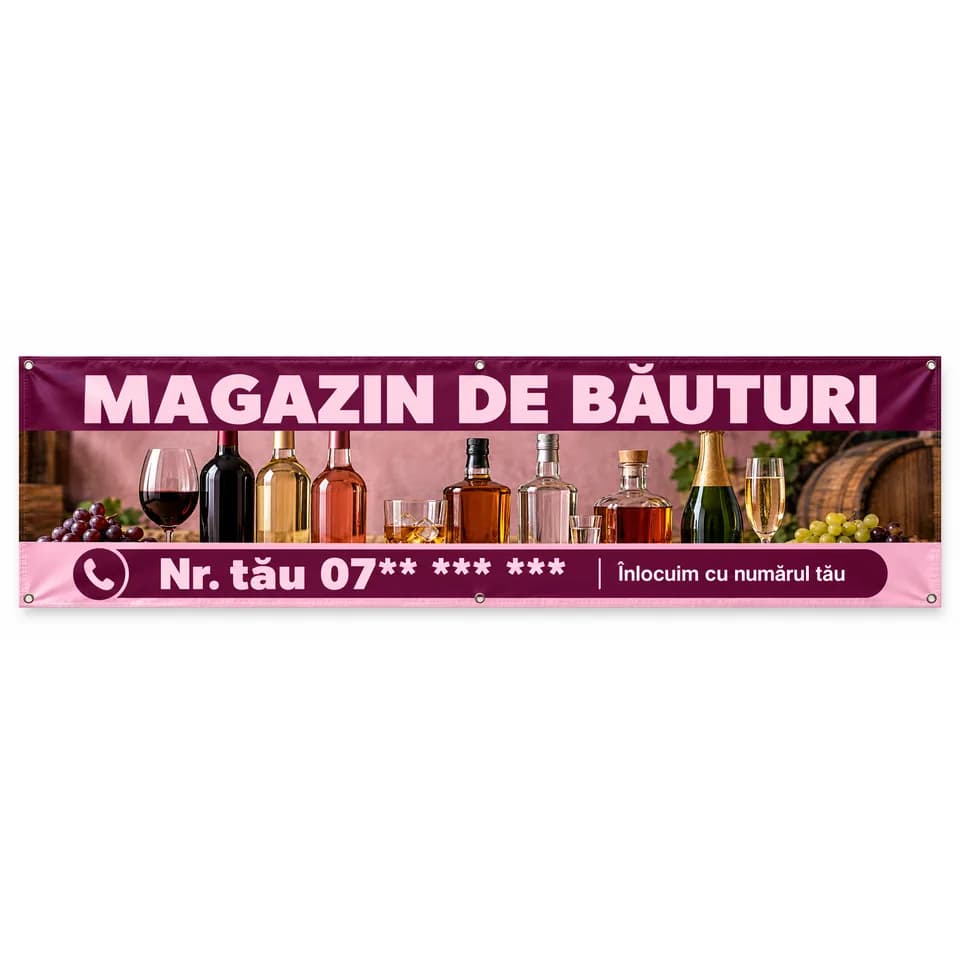 Banner magazin de băuturi cu numărul tău