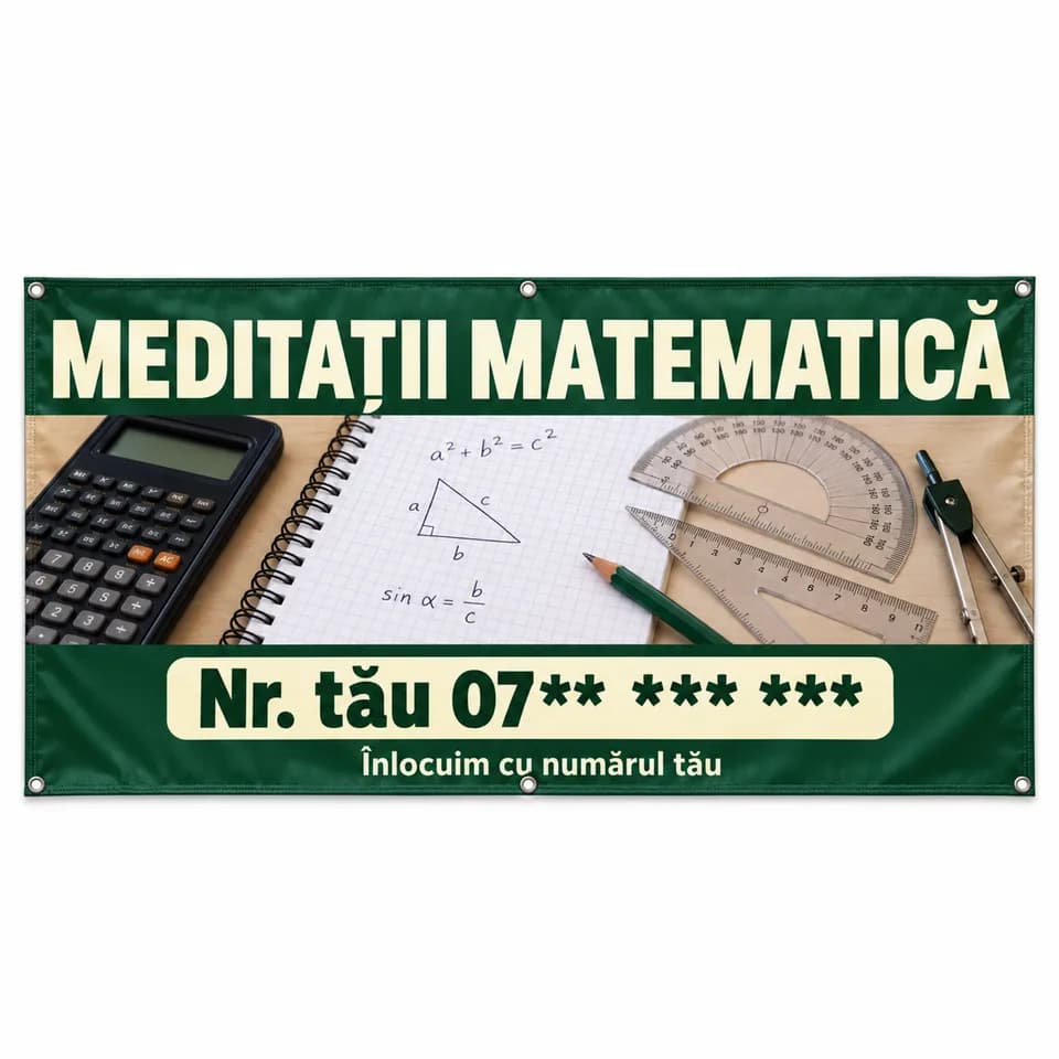 Banner meditații matematică cu numărul tău