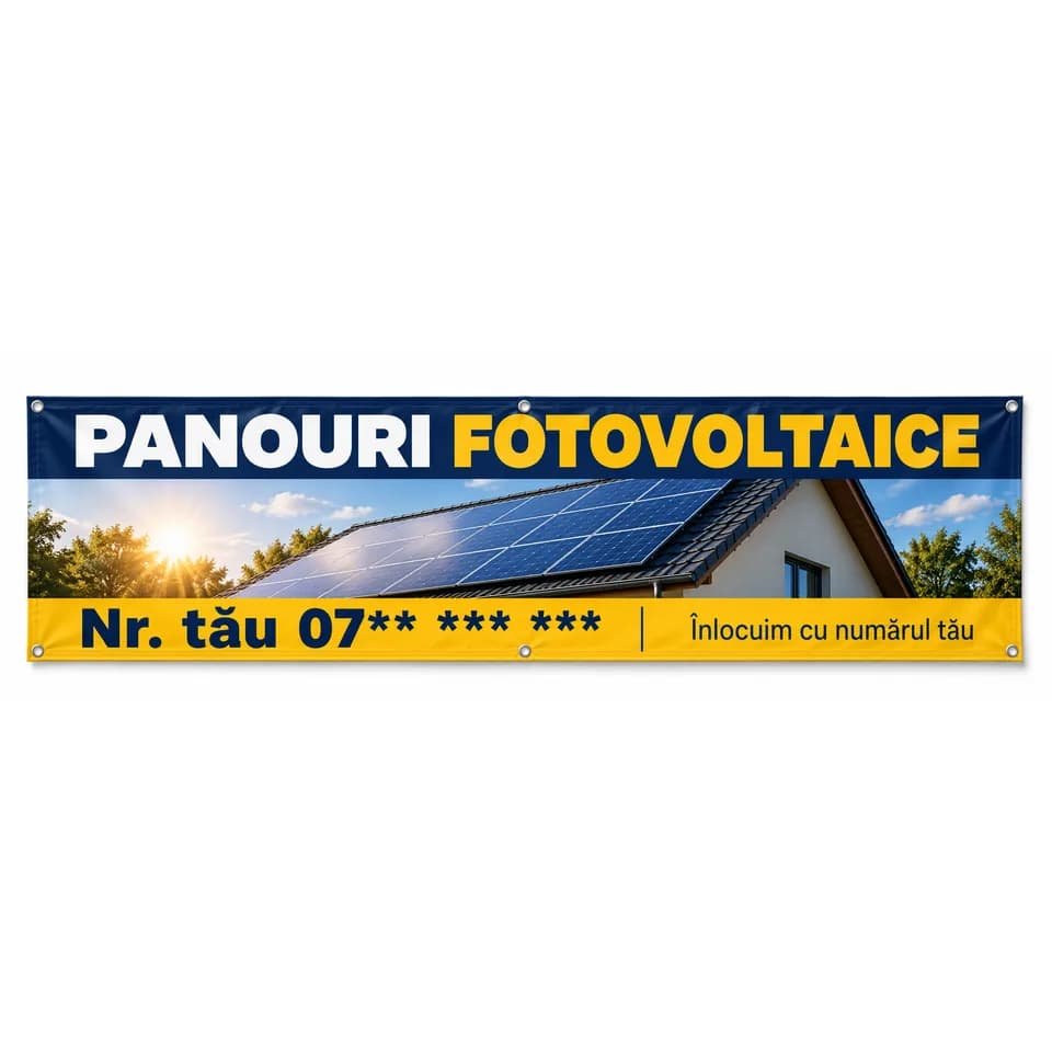 Banner panouri fotovoltaice cu numărul tău