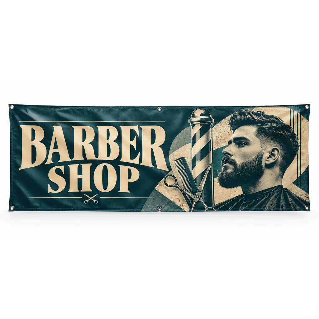 Banner barber shop – model editorial