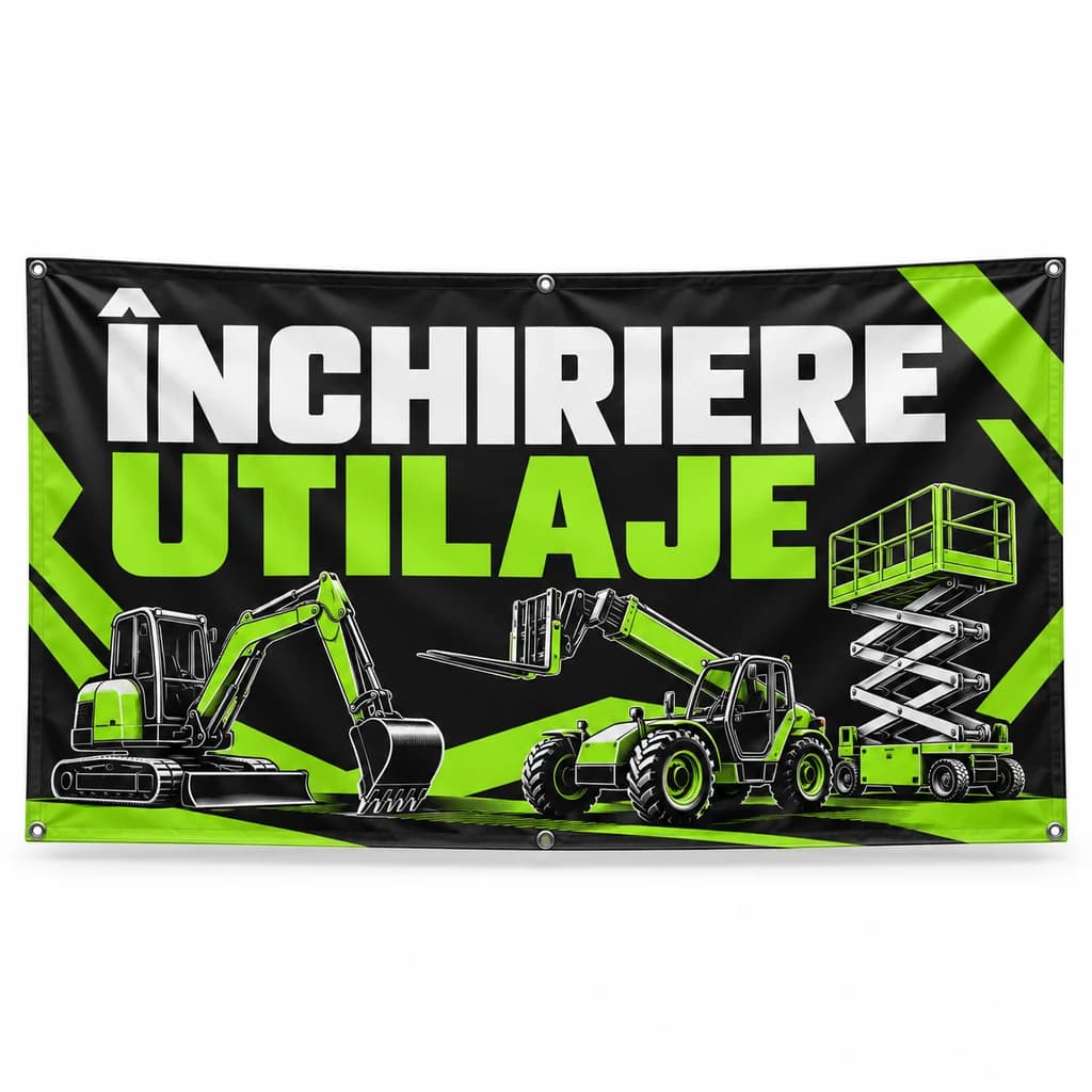Banner închiriere utilaje – model compact