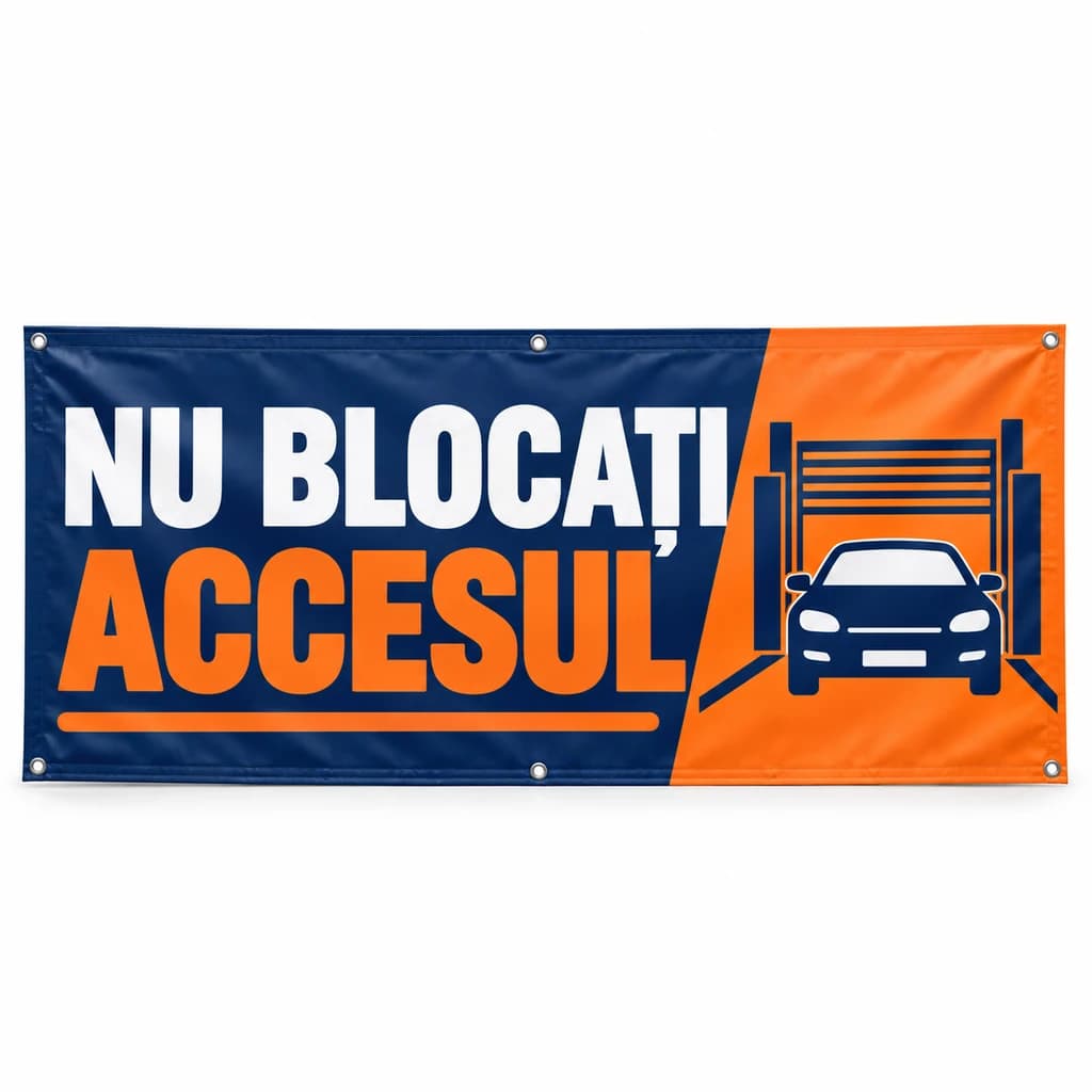 Banner nu blocați accesul – model contrast