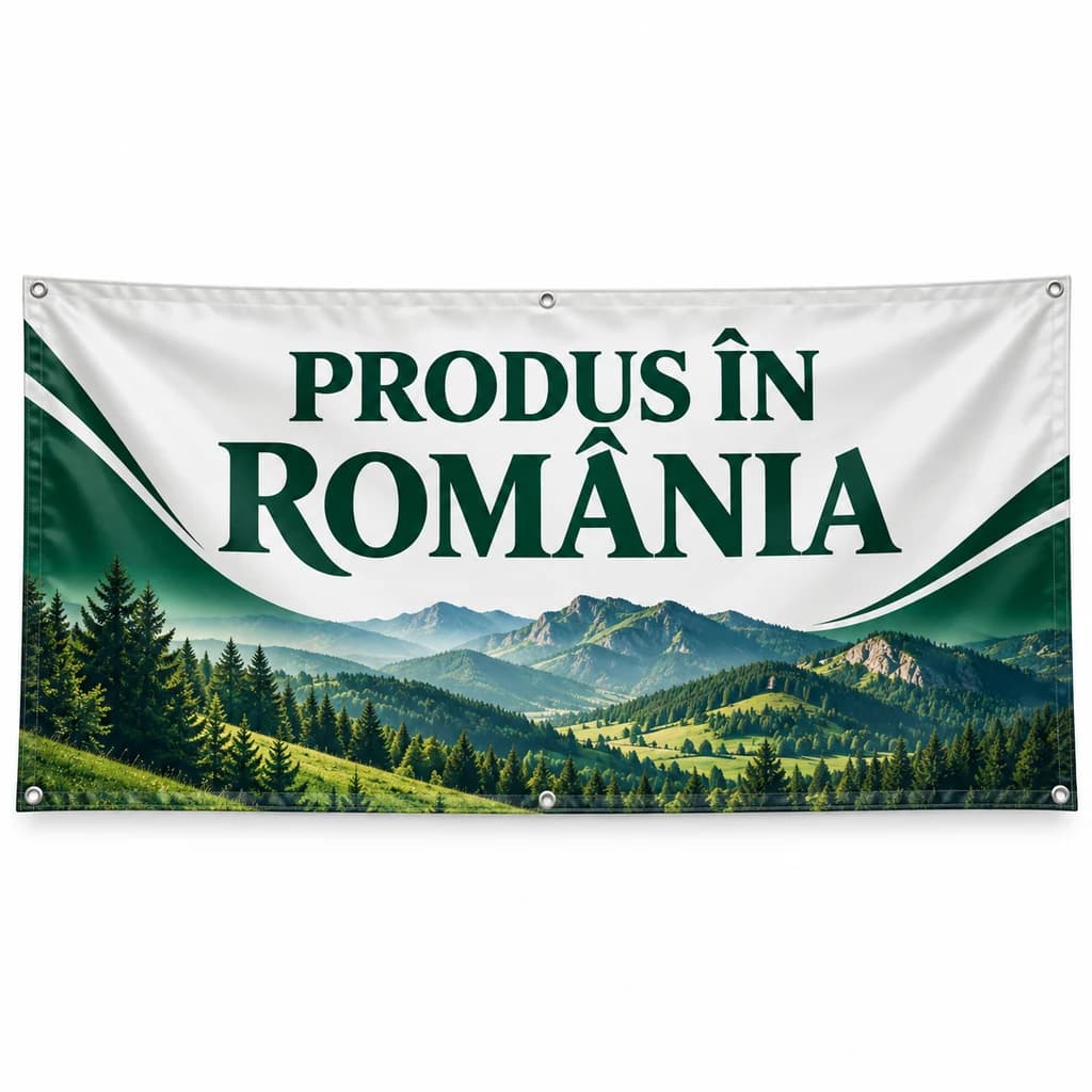 Banner produs în România – model curbat