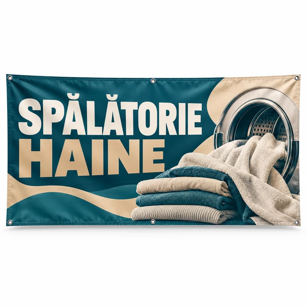 Banner spălătorie haine – model editorial