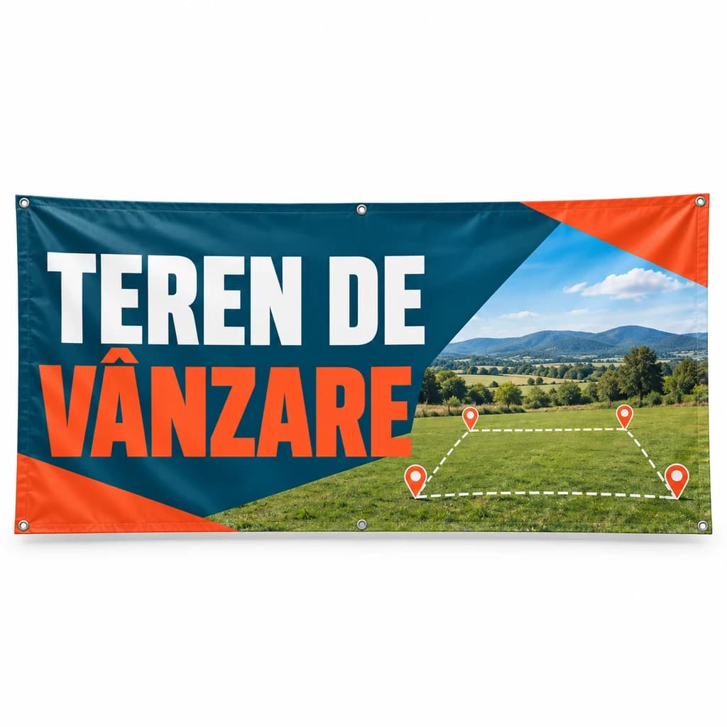 Banner teren de vânzare – model modular