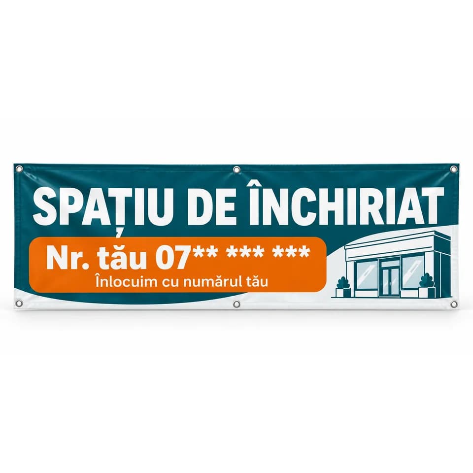Banner spațiu de închiriat cu numărul tău
