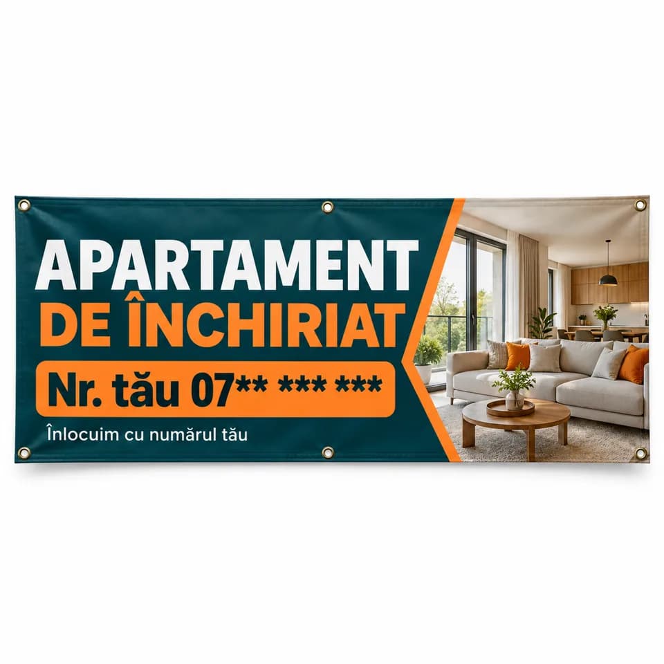 Banner apartament de închiriat cu numărul tău
