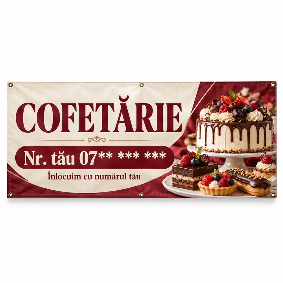 Banner cofetărie cu numărul tău