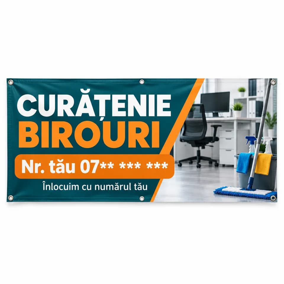 Banner curățenie birouri cu numărul tău