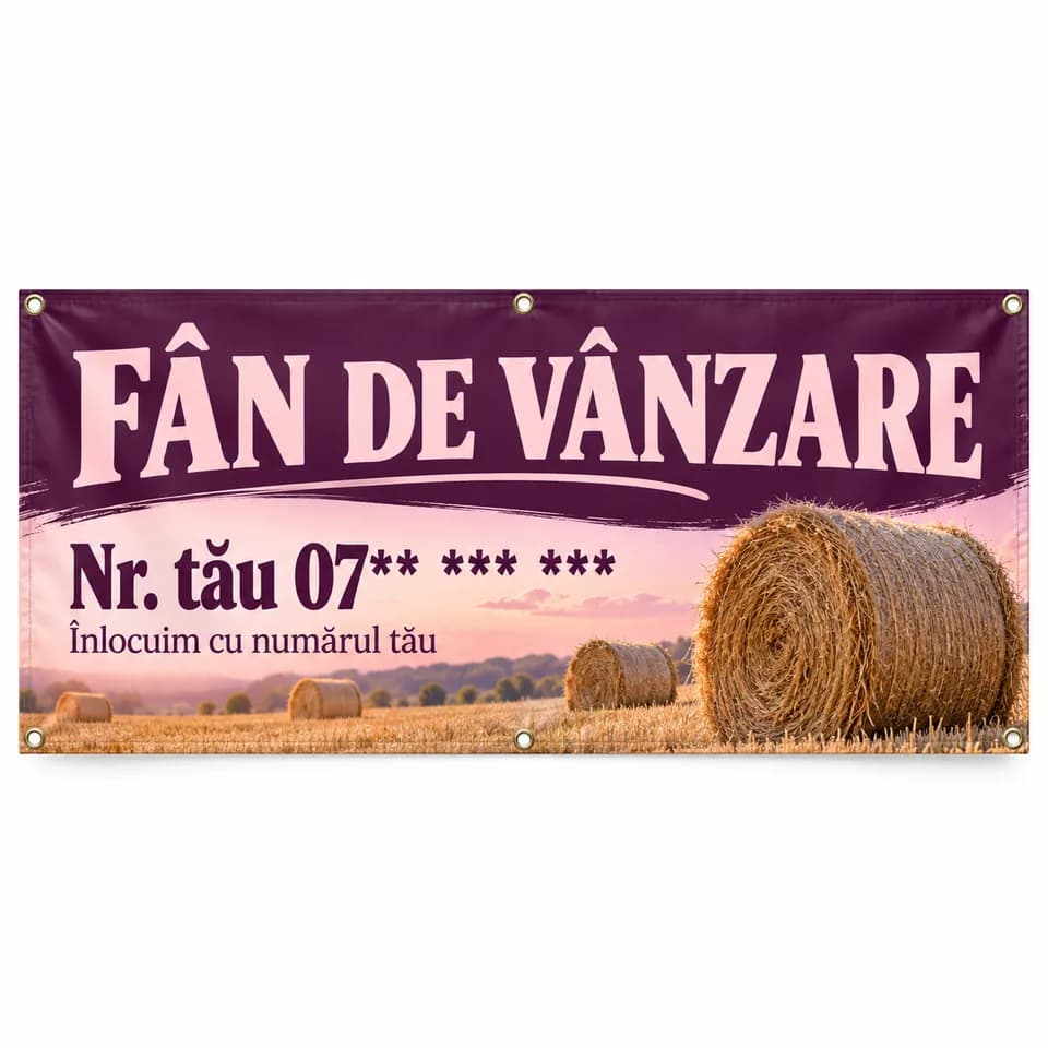 Banner fân de vânzare cu numărul tău