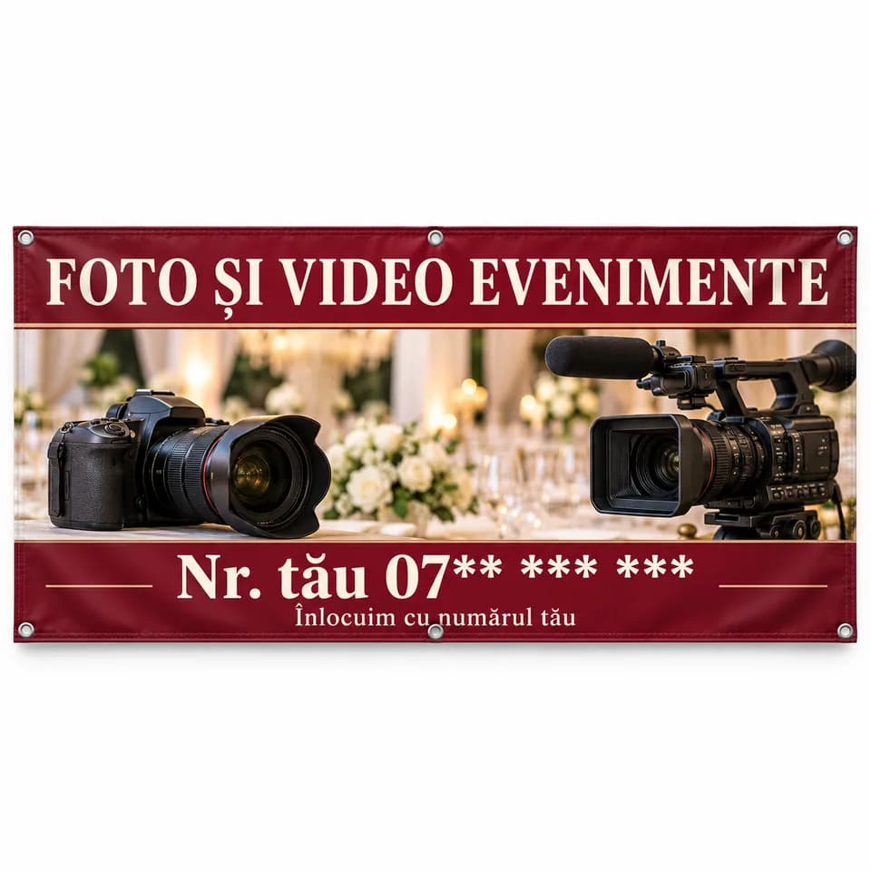 Banner foto și video evenimente cu numărul tău