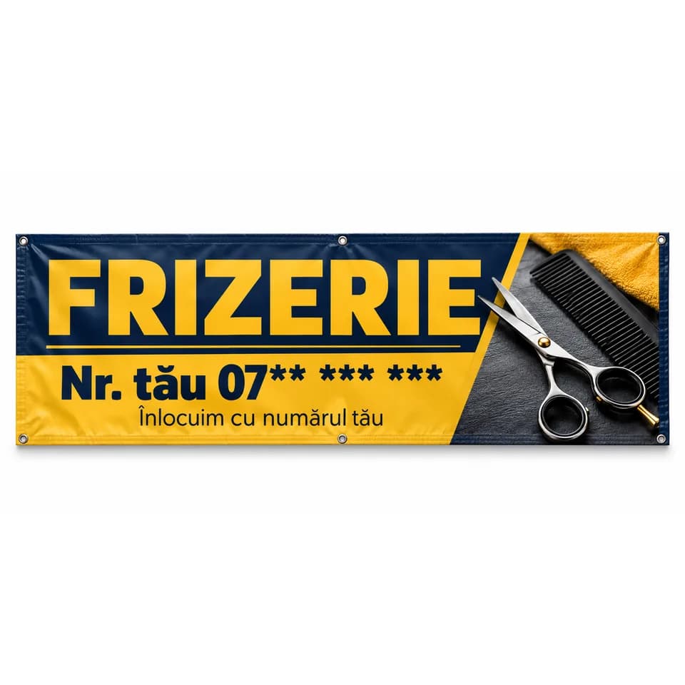 Banner frizerie cu numărul tău