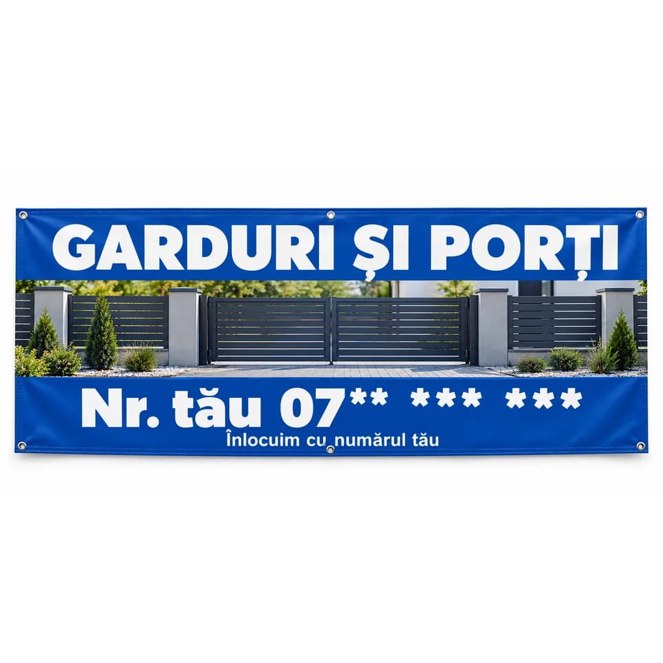 Banner garduri și porți cu numărul tău