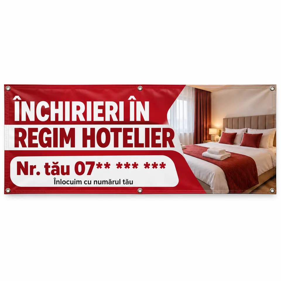 Banner închirieri în regim hotelier cu numărul tău
