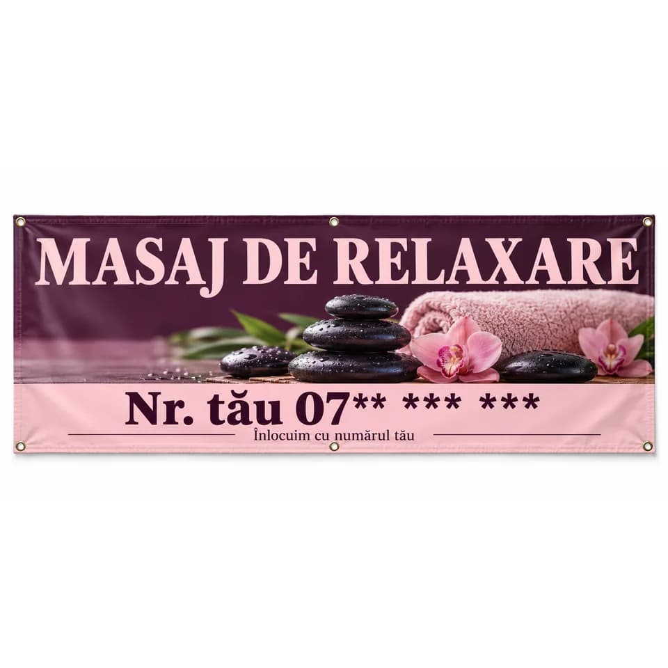 Banner masaj de relaxare cu numărul tău