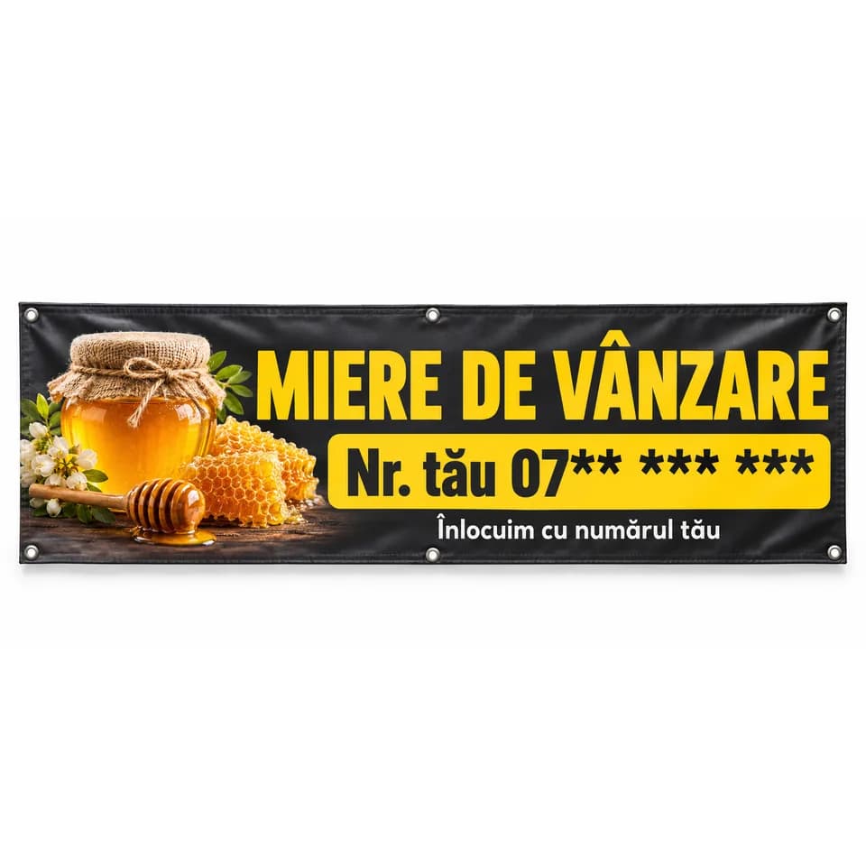 Banner miere de vânzare cu numărul tău