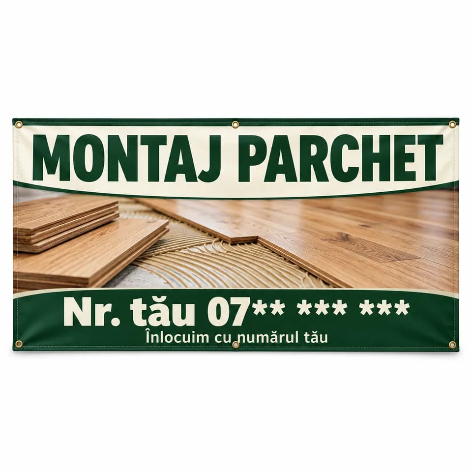 Banner montaj parchet cu numărul tău