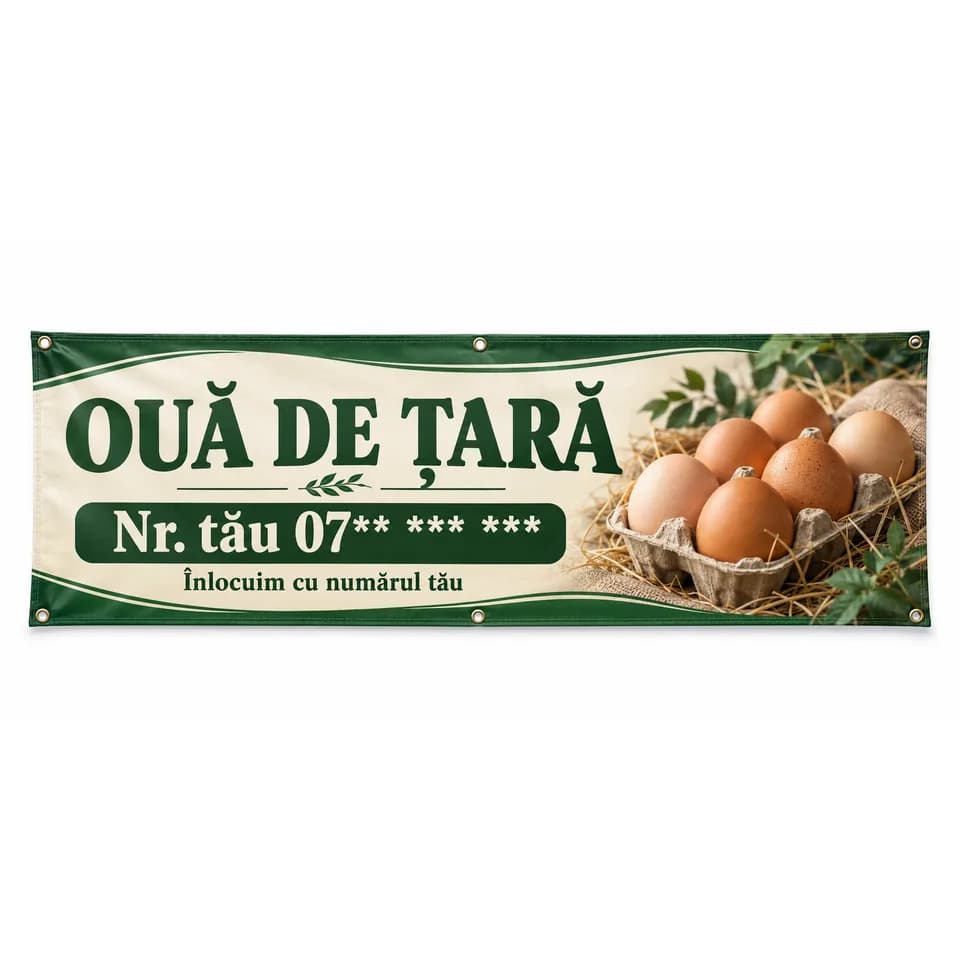 Banner ouă de țară cu numărul tău