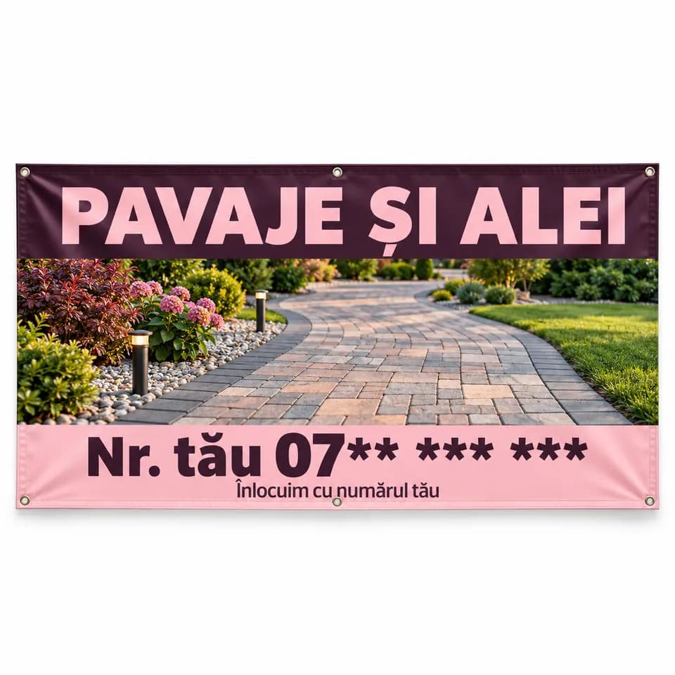 Banner pavaje și alei cu numărul tău