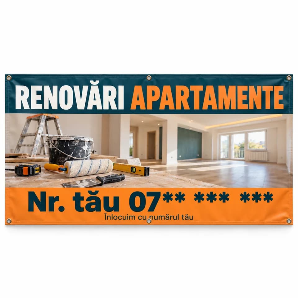 Banner renovări apartamente cu numărul tău