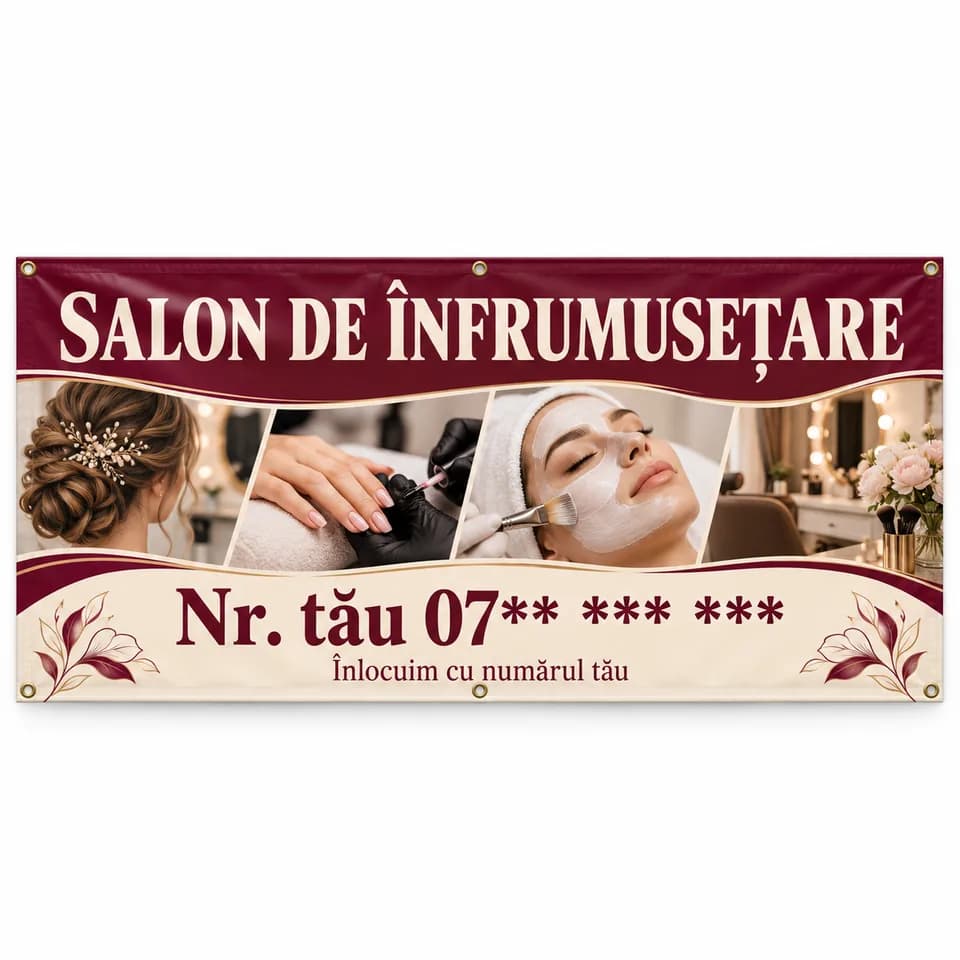 Banner salon de înfrumusețare cu numărul tău