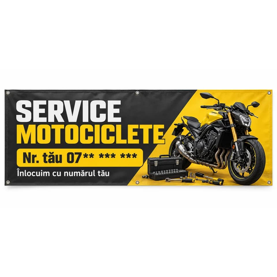 Banner service motociclete cu numărul tău