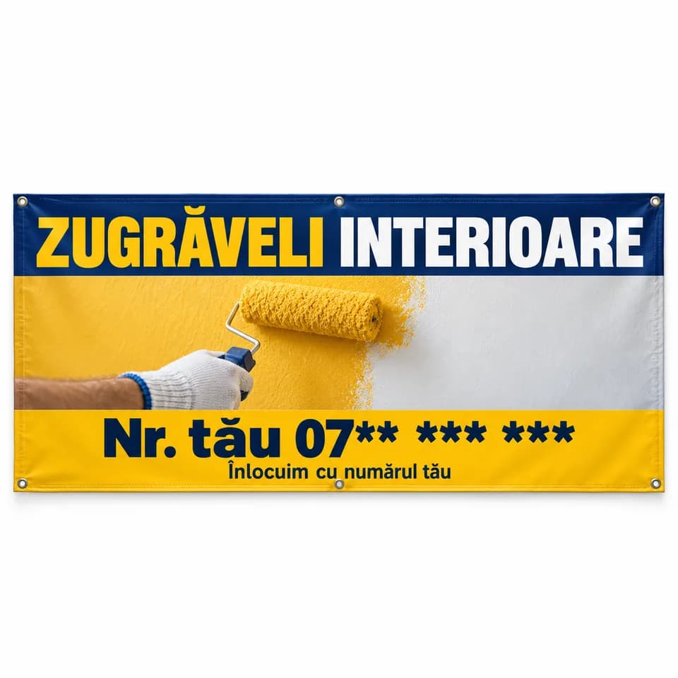 Banner zugrăveli interioare cu numărul tău