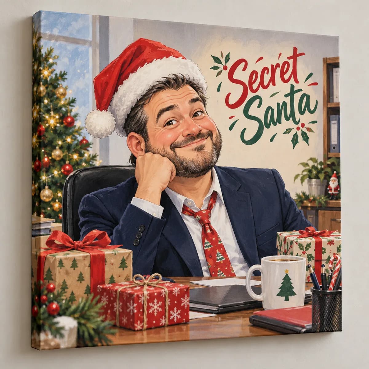 Caricatură Secret Santa pentru șef