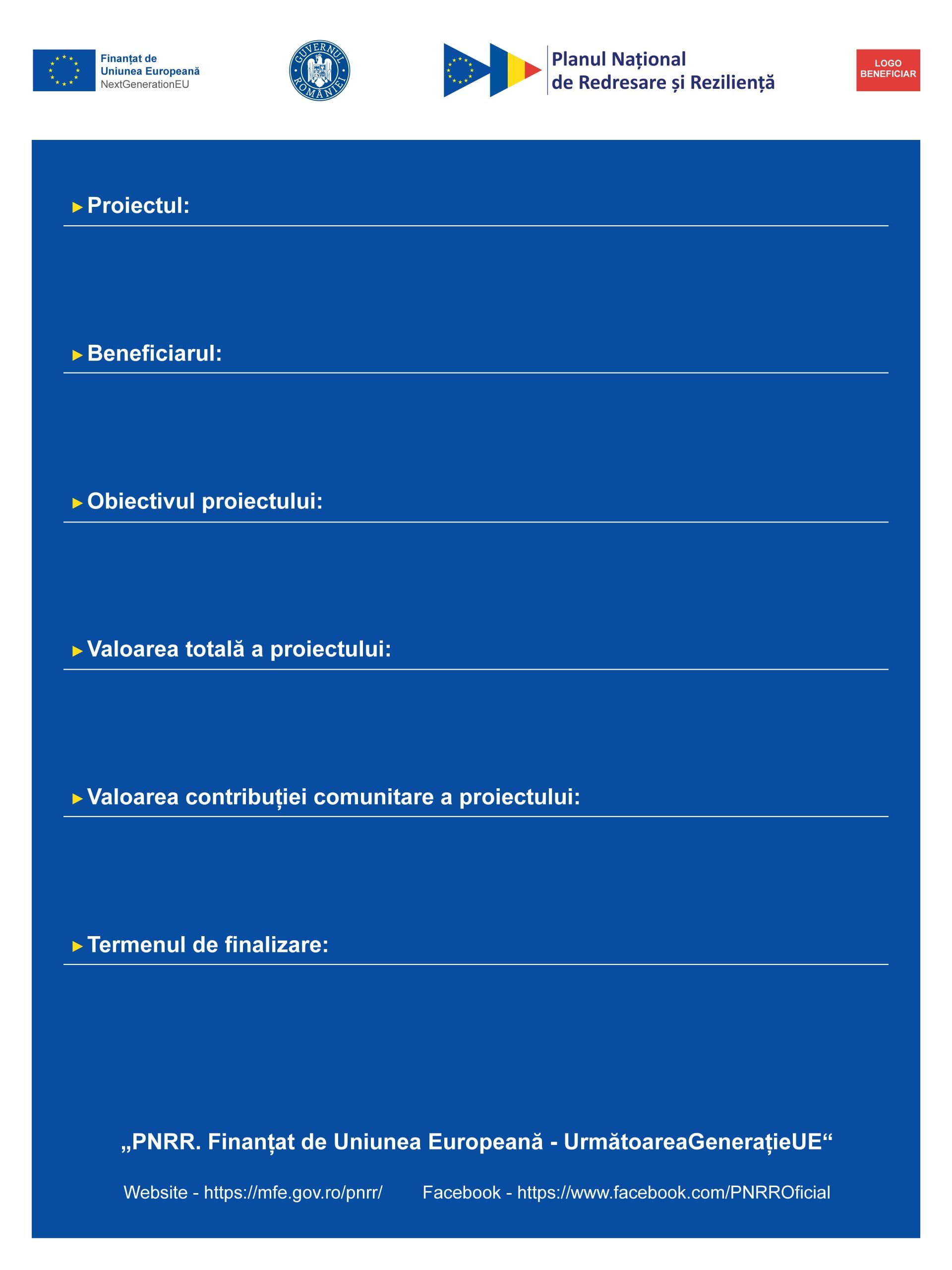 Placă Permanentă PNRR - Infrastructură Rutieră