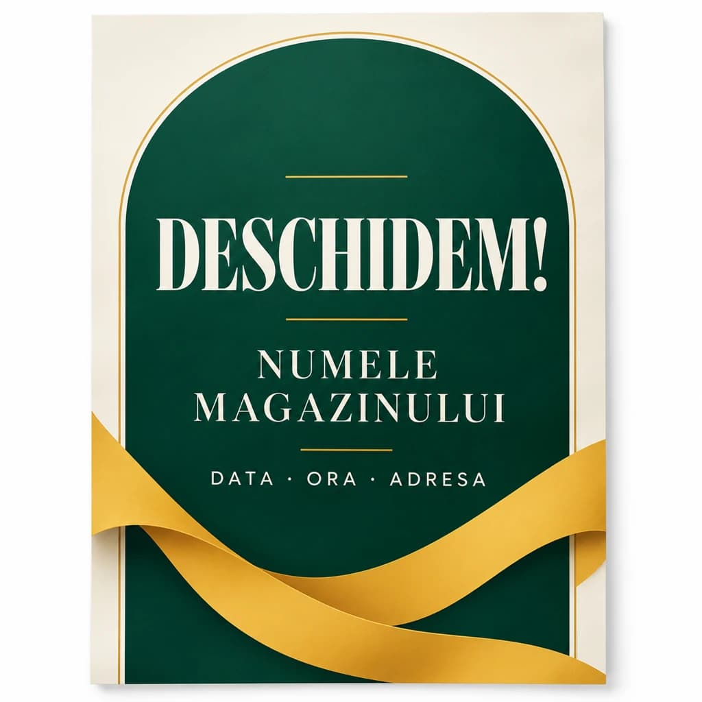 Afiș deschidere magazin personalizat