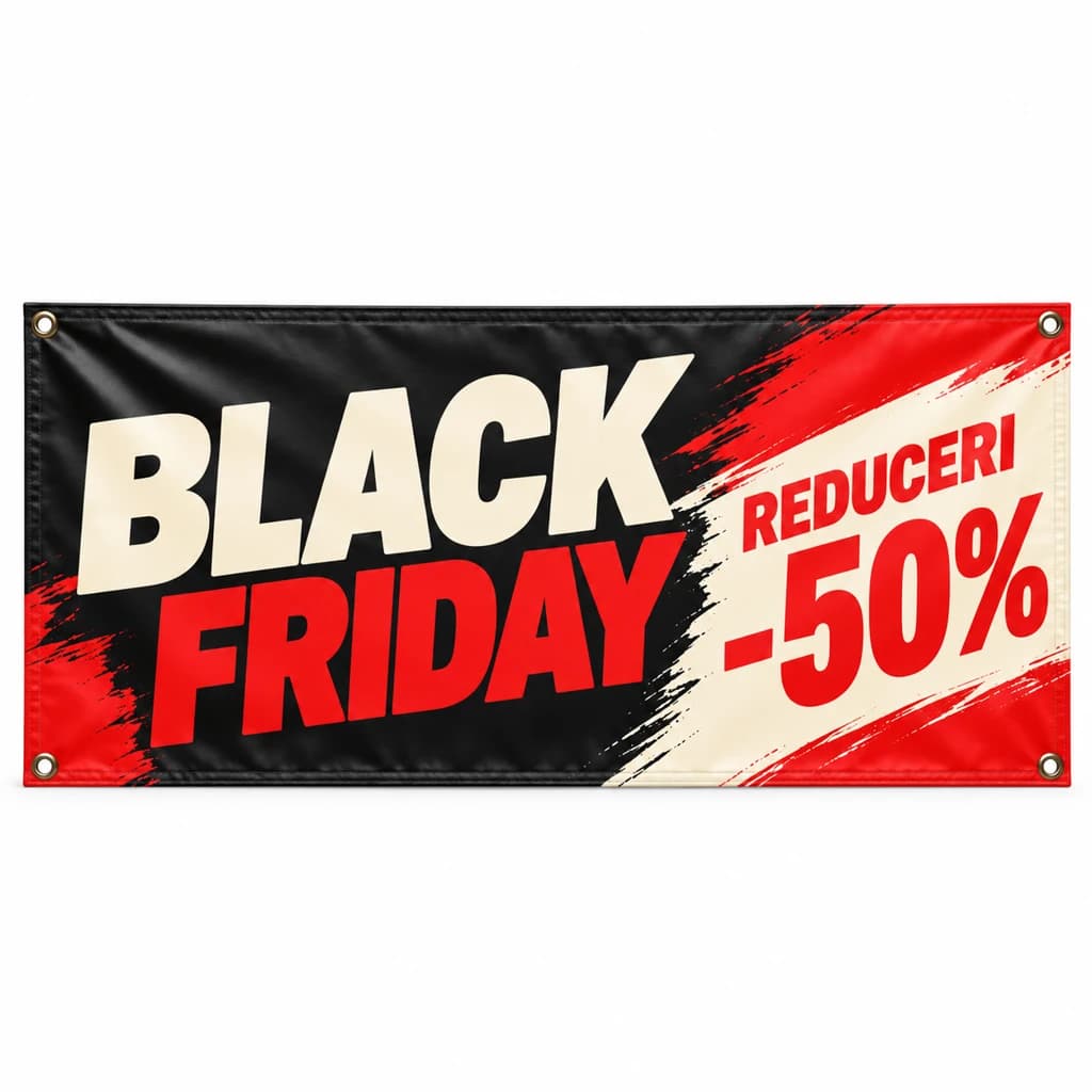 Banner promoțional Black Friday — model reduceri