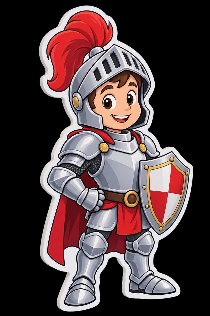 Decor PVC cavaler vesel decupat pe contur