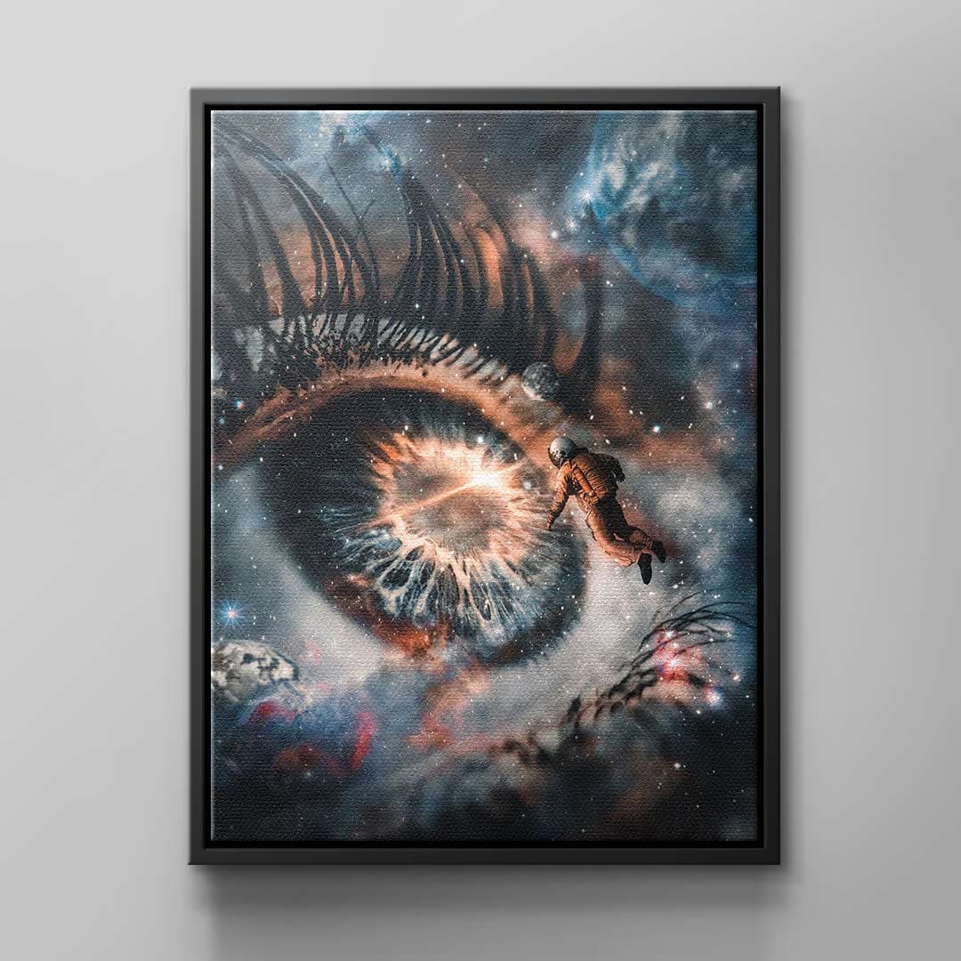 Tablou canvas ochi cosmic în galaxie – cameră de meditație