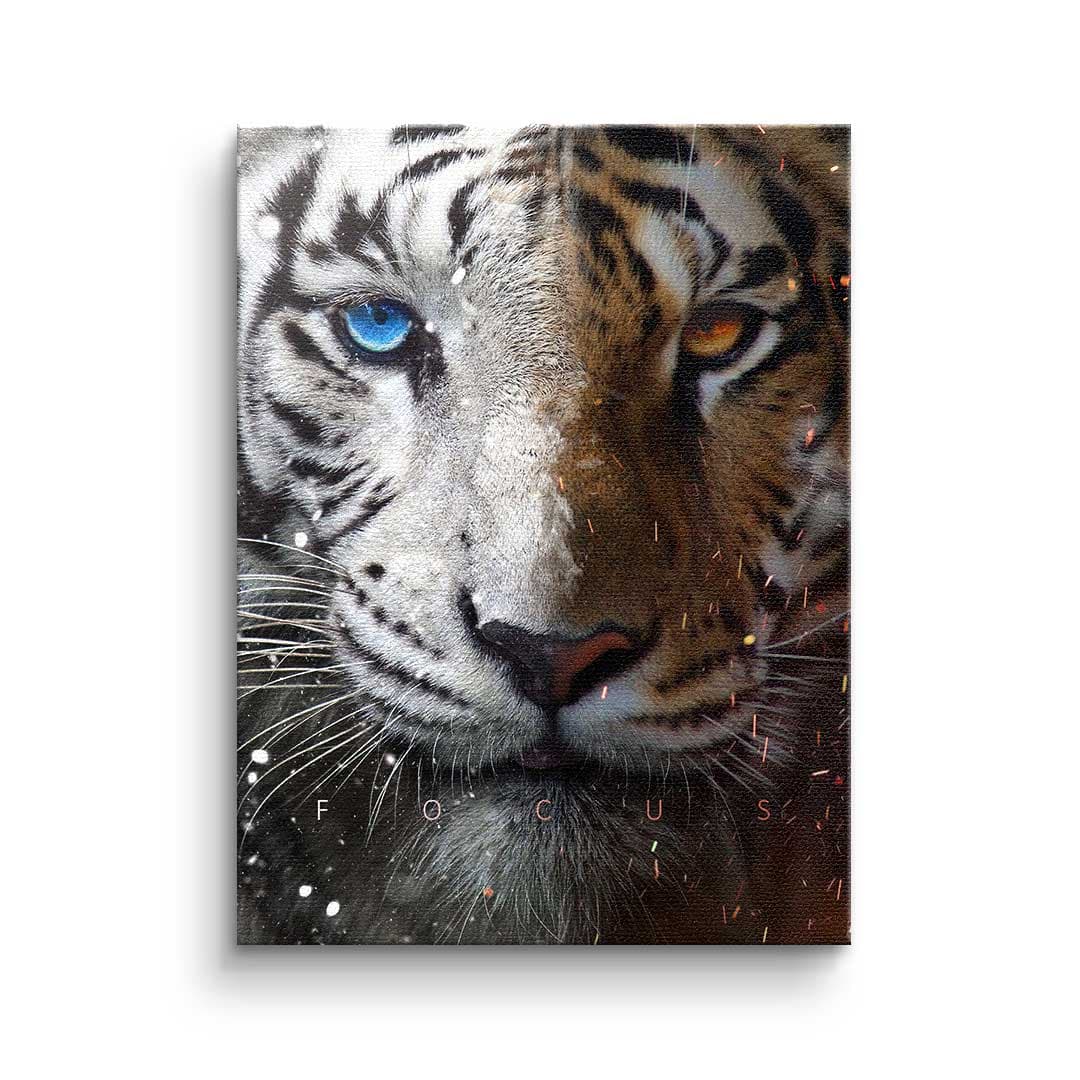 Tablou canvas chip de tigru concentrat – decor birou modern