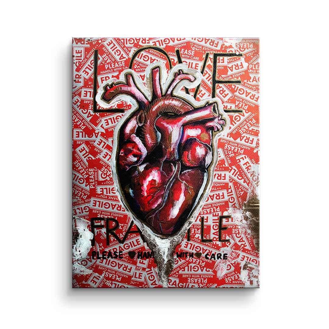 Tablou canvas inimă fragilă pop art roșie – pentru dormitor