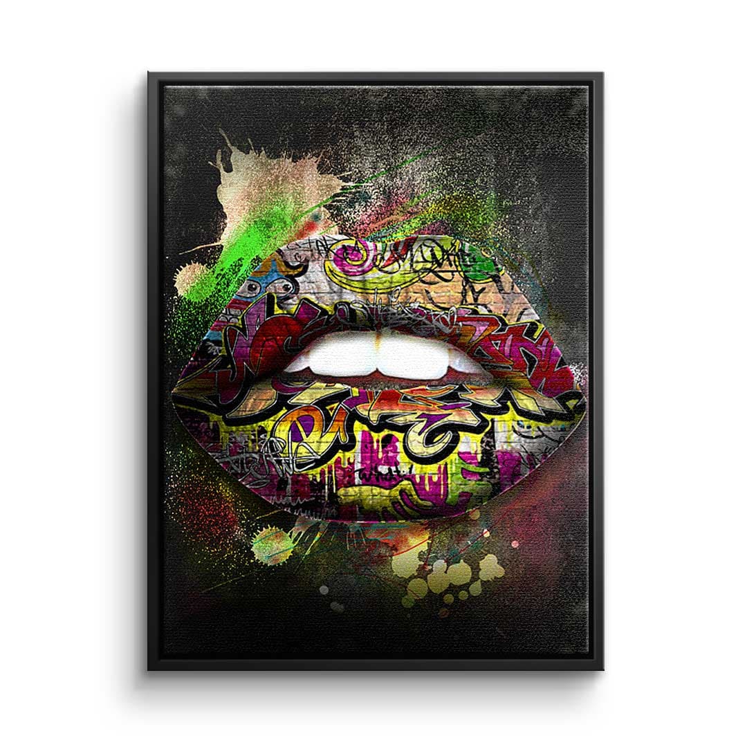 Tablou canvas buze colorate graffiti – decor cameră adolescentă