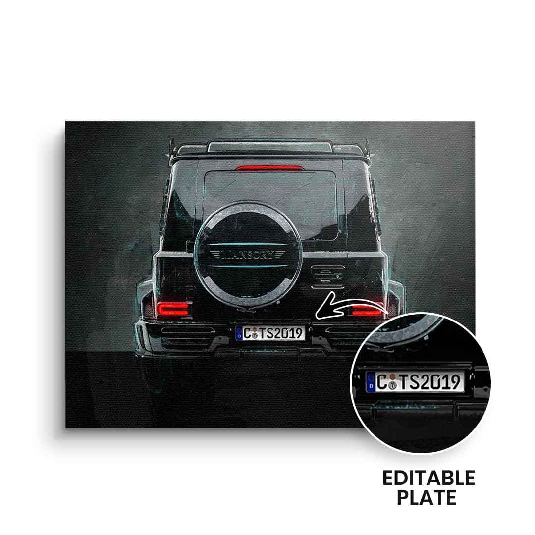 Tablou canvas spate de SUV de lux personalizabil – pentru garaj