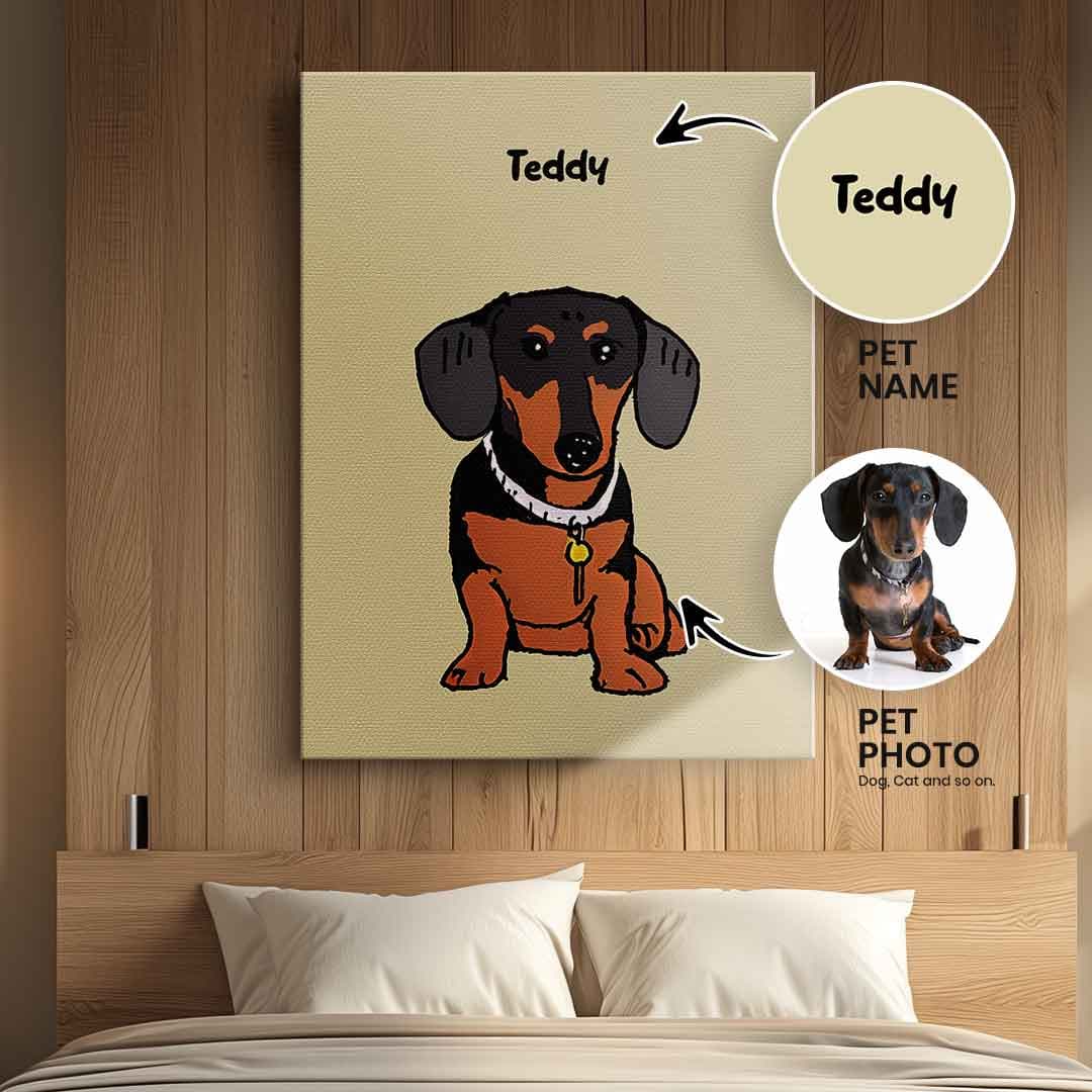 Tablou canvas animal de companie desenat ca de copil – pentru copii