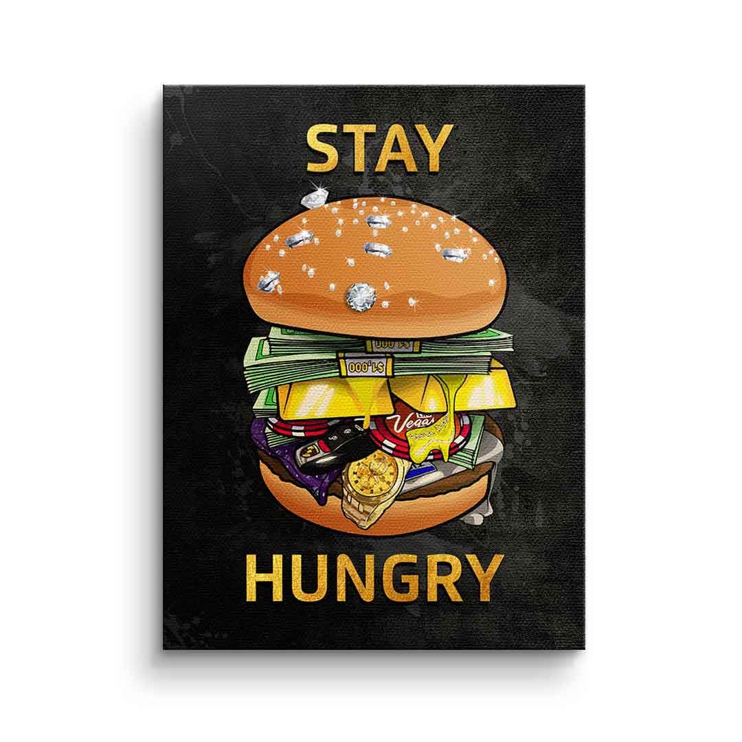 Tablou canvas burger din bani pe negru – accent pentru bucătărie